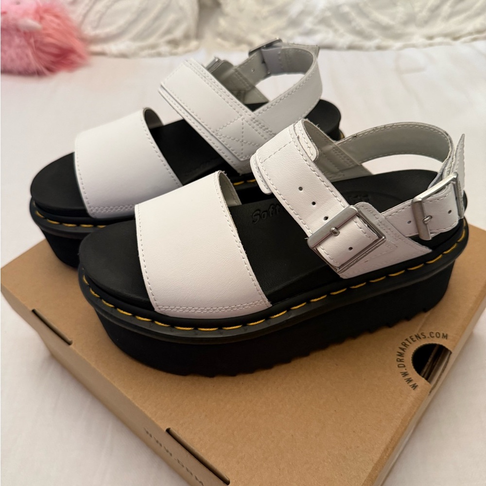 Dr. Martens White Sandals